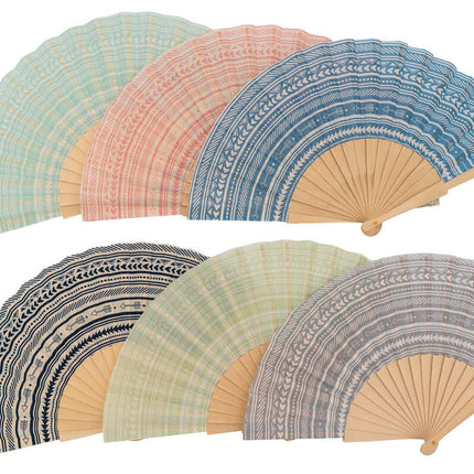 Abanicos de Madera y Tela Estampados Personalizados Estampado Discreto