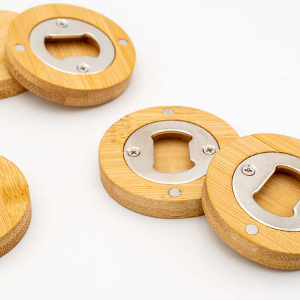 Abrebotellas personalizado Bambú Redondo