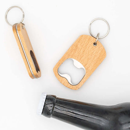 Abrebotellas personalizado Haya Llavero