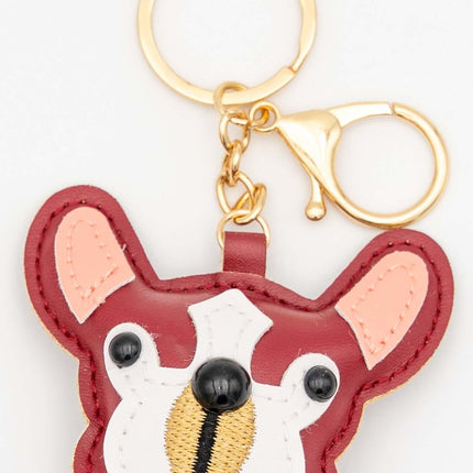 Colgantes para Bolsos de Cuero PU Perro Pug Rojo