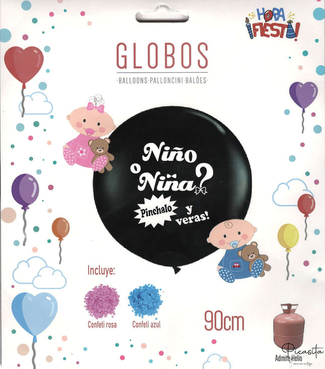 Globo Gender Reveal Gigante (90cm) | Revelar Género con Confeti Niño o Niña