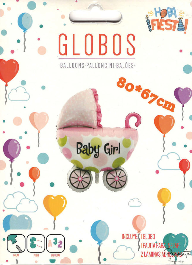 Globos BabyShower Carrito Niña