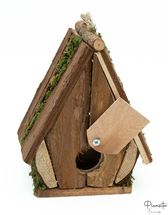 Nido para Pájaros de Madera y Paja