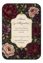 Invitación de boda personalizada diseño Jardín nocturno