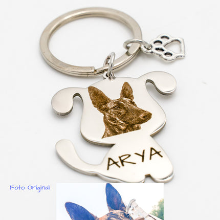 Dog Keychain with Photo and Name