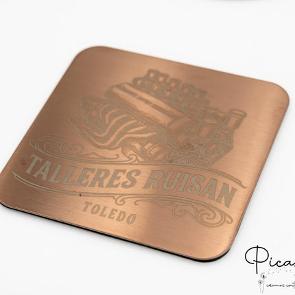 Sottobicchieri in Acciaio Incisi