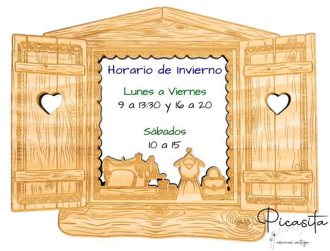 Cartel de Horario de Apertura Personalizado