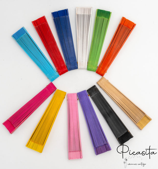 Abanico de Madera de Colores