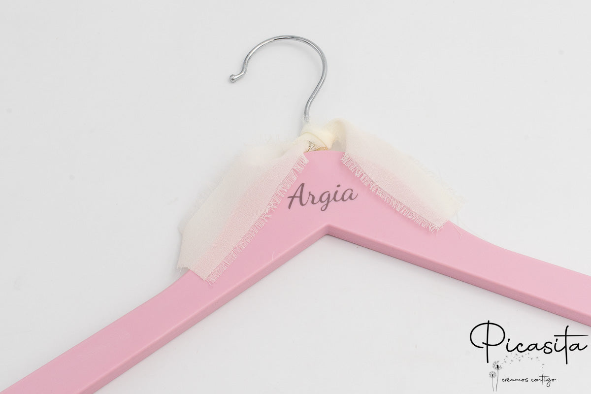 Percha Personalizada Adulto de Plástico Cor Rosa