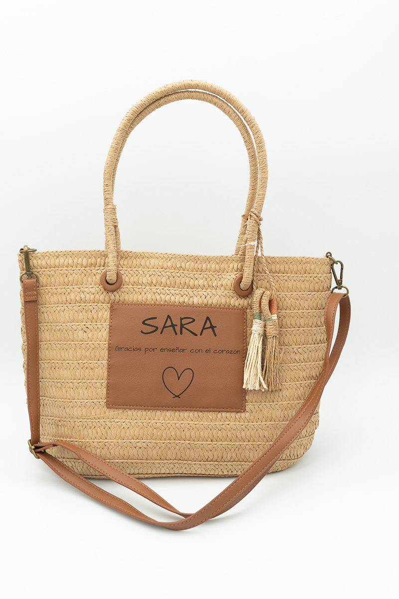 Bolsa de ráfia personalizada
