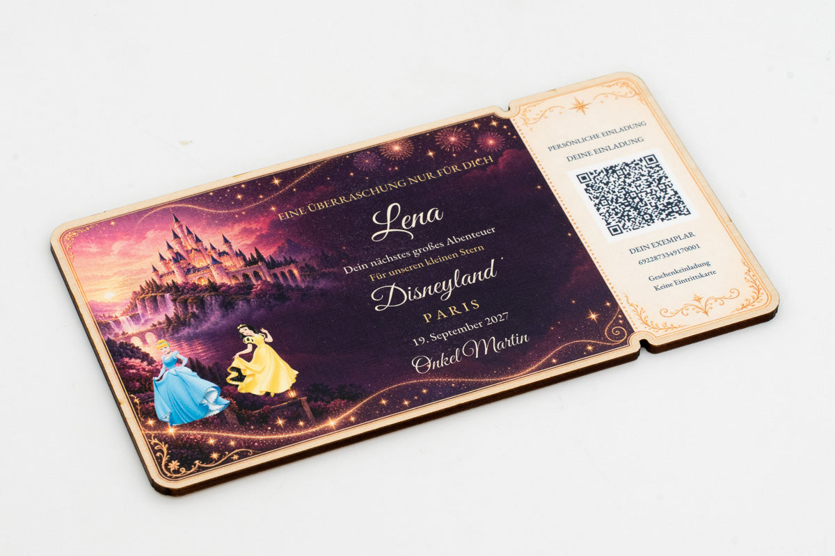 Invitación a Disneyland Paris personalizada