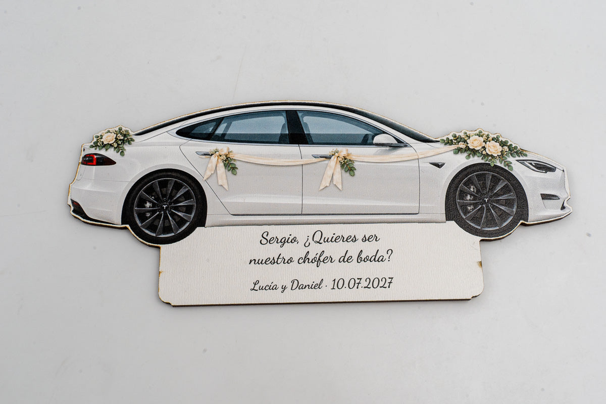 Vols ser el meu Xofer de Casament? — Placa de Fusta Personalitzada