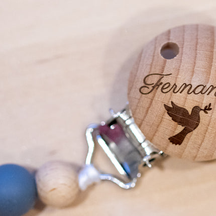 Chupetero Personalizado de Madera y Silicona