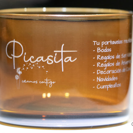 Portavelas de Cristal Personalizado Mediano