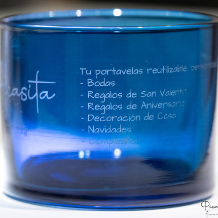 Portavelas de Cristal Personalizado Mediano