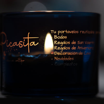 Portavelas de Cristal Personalizado Mediano