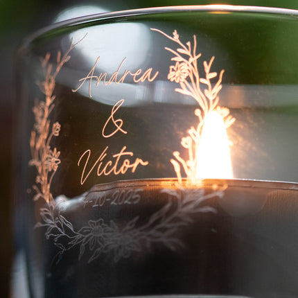 Portavelas de Cristal Personalizado Mediano