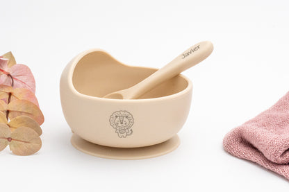 Cuenco de Silicona Personalizado Beige