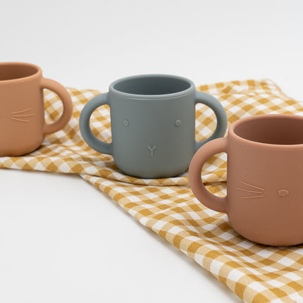 Vaso de silicona de doble asa Caqui