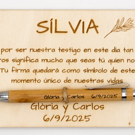 Placa de Agradecimiento a Testigos