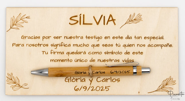Placa de Agradecimiento a Testigos
