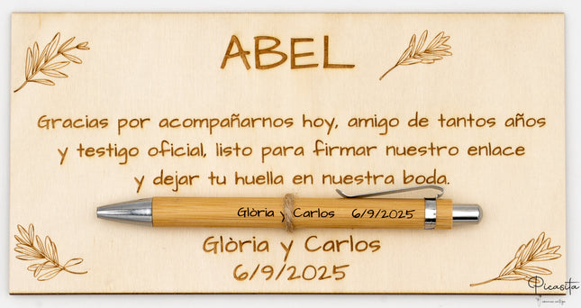 Placa de Agradecimiento a Testigos