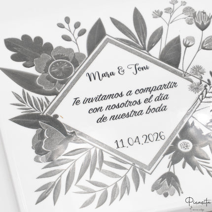 Invitación de Boda Original - Azulejo grabado