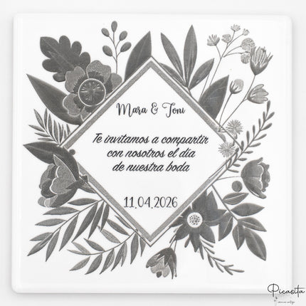 Invitación de Boda Original - Azulejo grabado