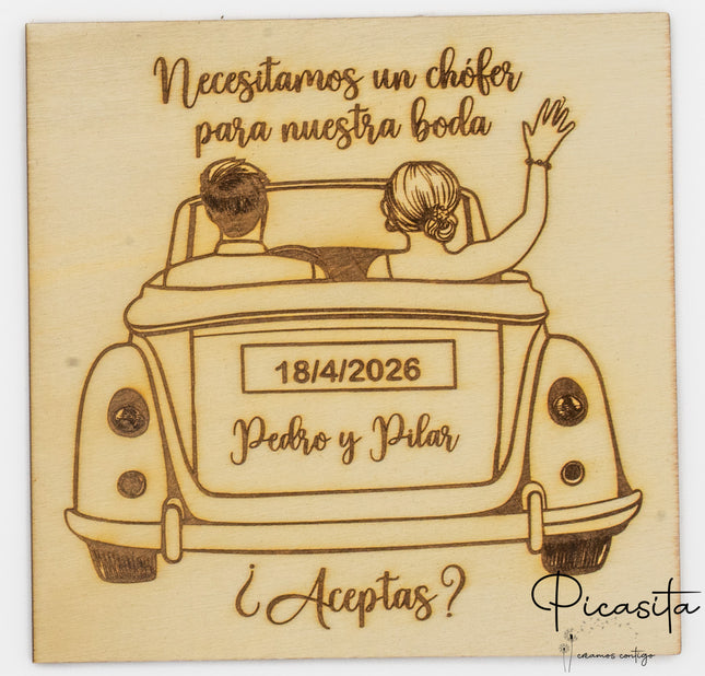 ¿Quieres ser mi chofer de boda?