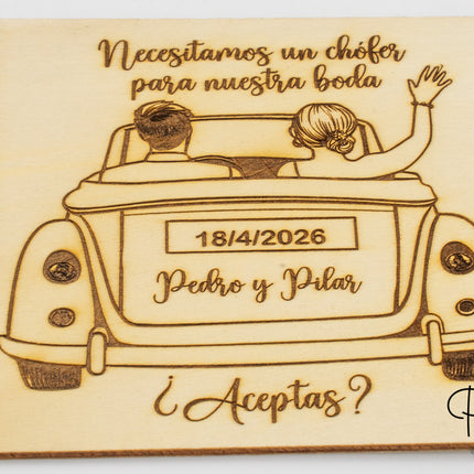 ¿Quieres ser mi chofer de boda?