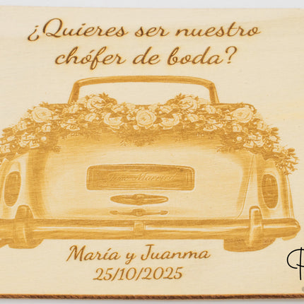 ¿Quieres ser mi chofer de boda?