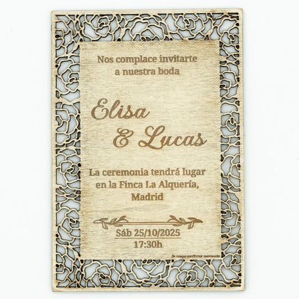 Wooden wedding invitation