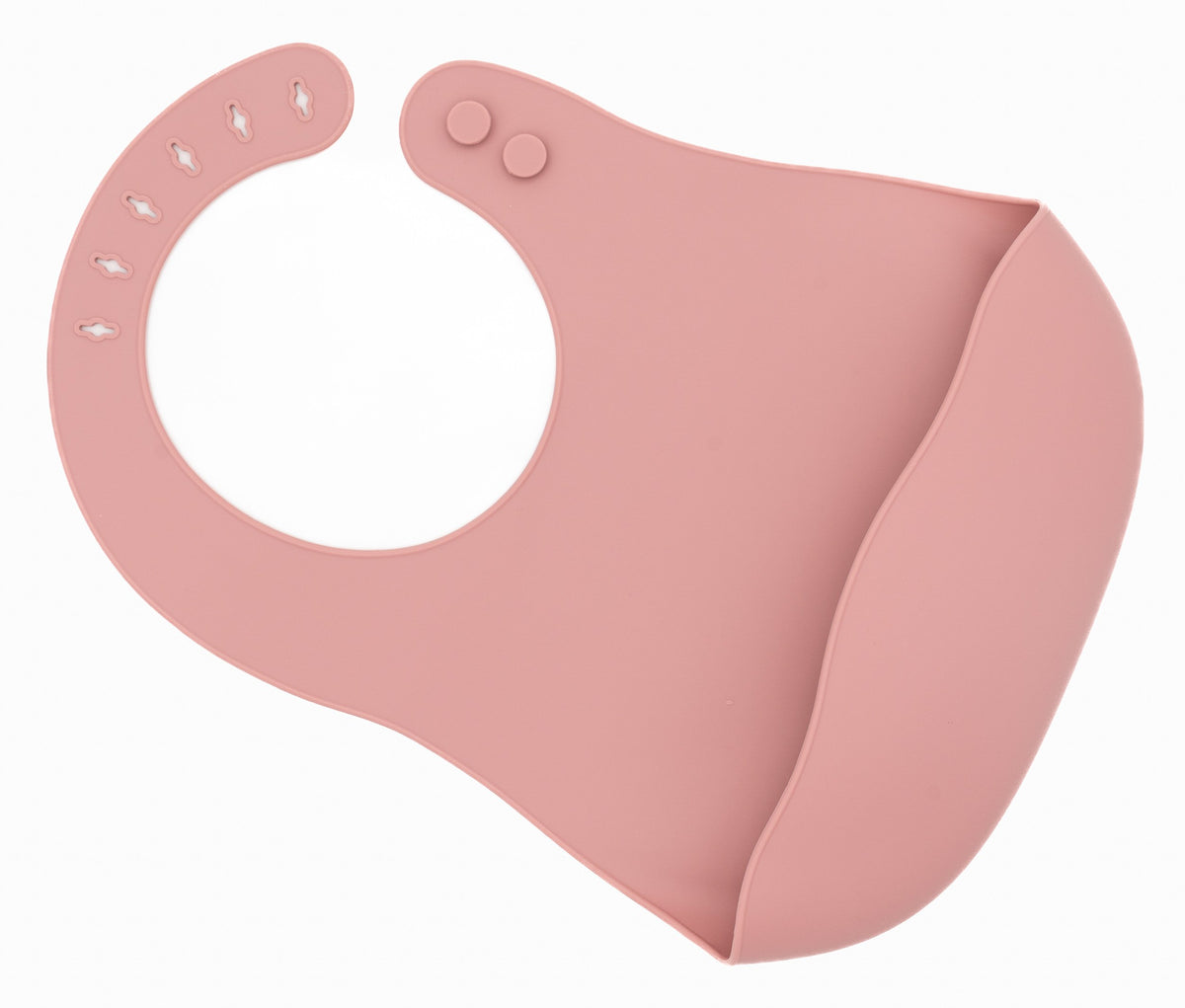 Babeiro de silicona rosa con peto con perfil de nube