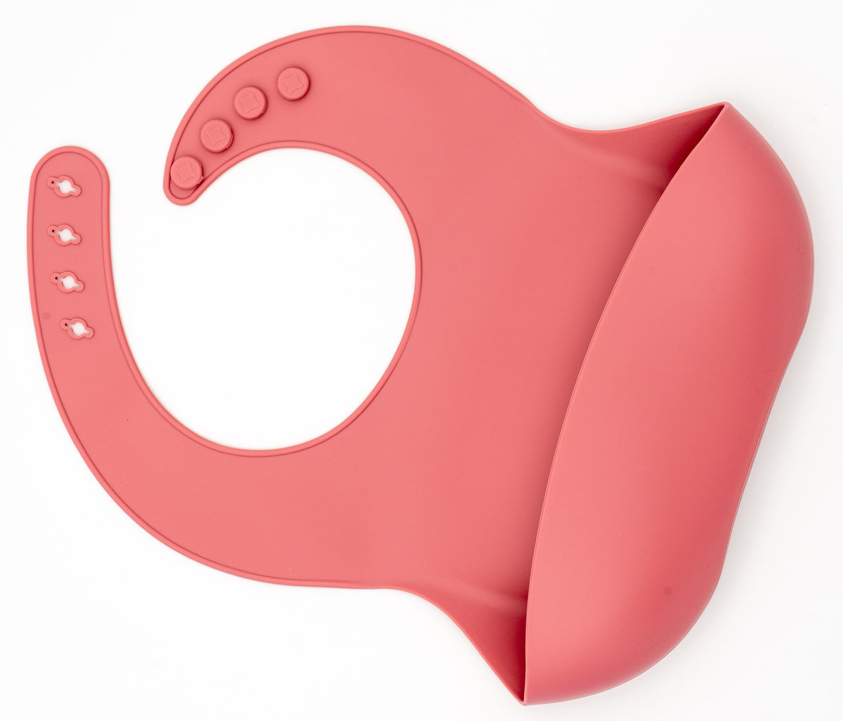 Babeiro de silicona vermello con peto amplo