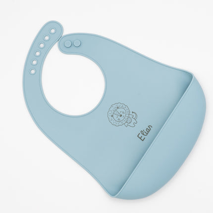 Babero de Silicona Personalizado Azul