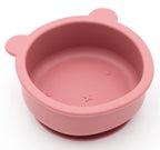 Bol de osito de silicona color Rosa con ventosa