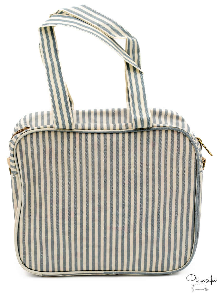 Bolsa de Muda Bebe y Guarderia Sencilla Rayas Verdes