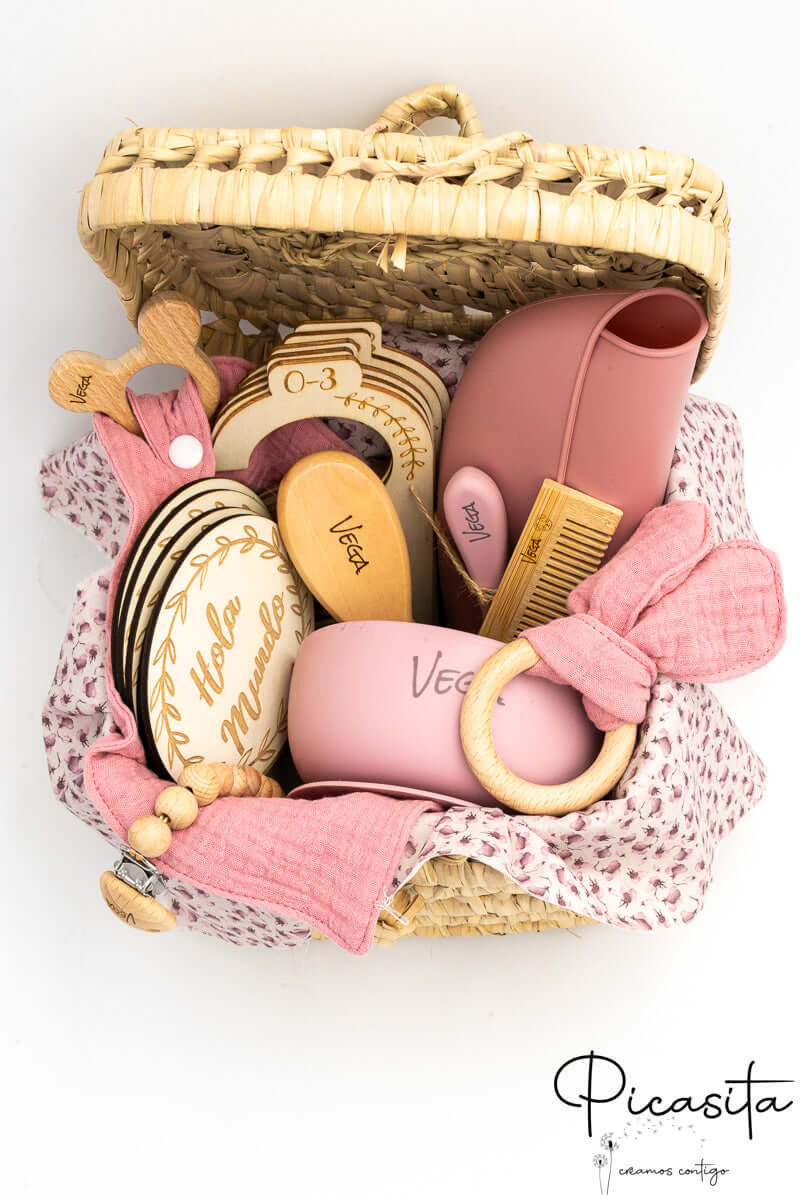 Canastilla Bebé Rosa Personalizada