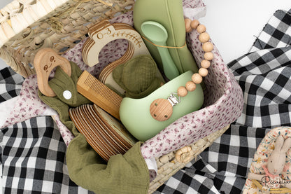 Canastilla Bebe Verde Personalizada