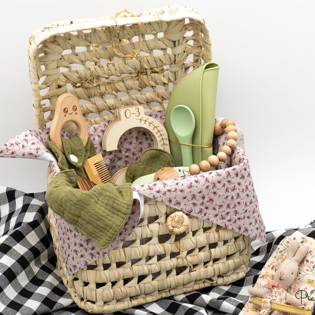 Canastilla Bebe Verde Personalizada
