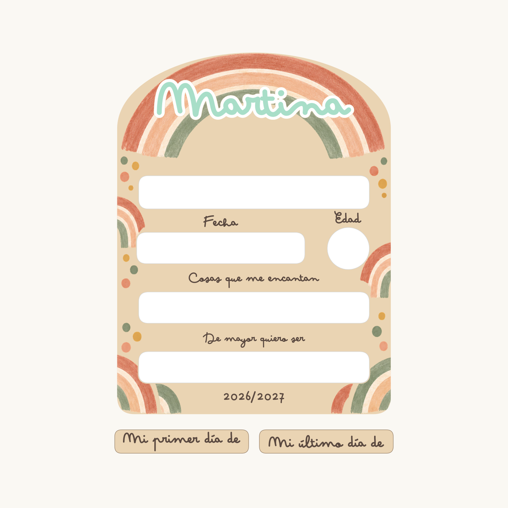 Simulación de Cartel personalizado do primeiro e último día de colexio · exemplo 5