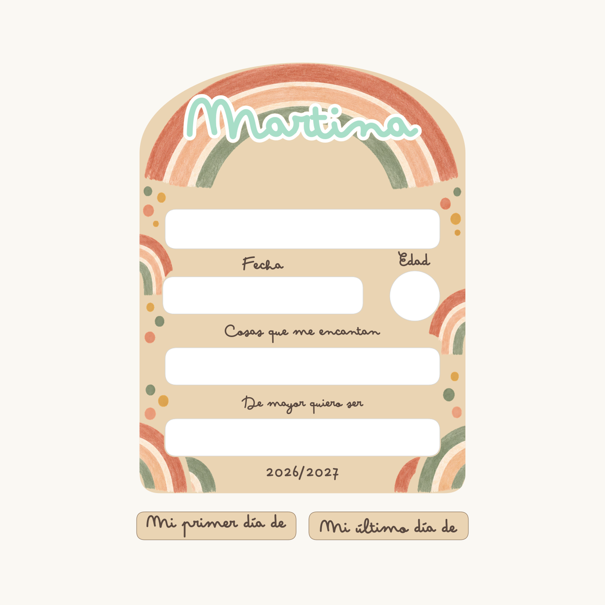 Simulación de Cartel personalizado do primeiro e último día de colexio · exemplo 5