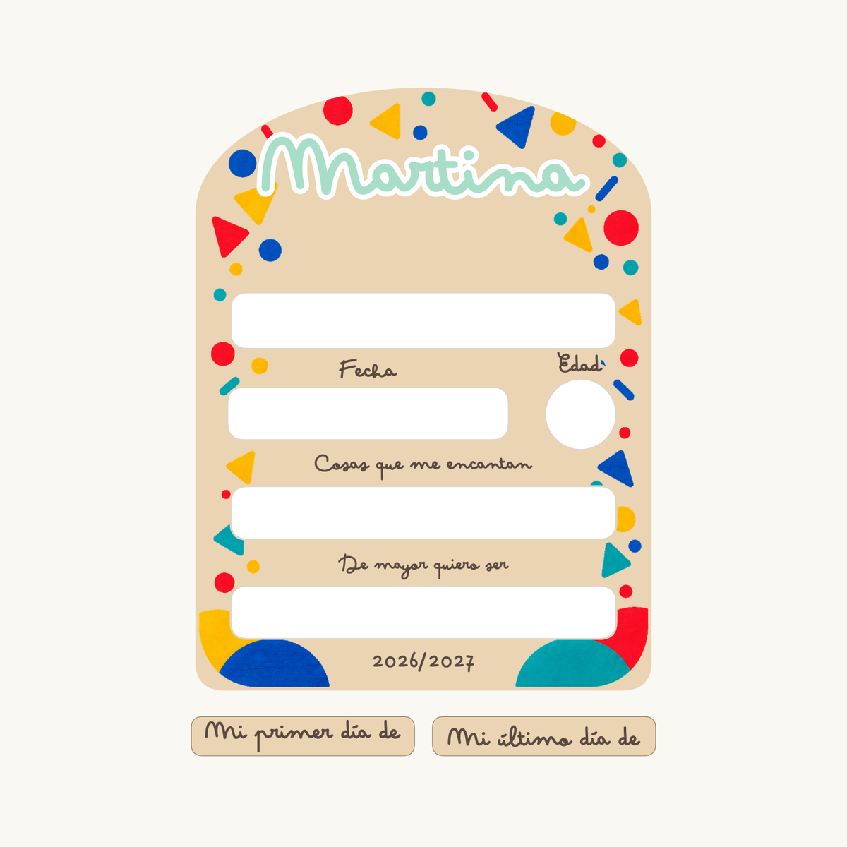 Simulación de Cartel personalizado do primeiro e último día de colexio · exemplo 6