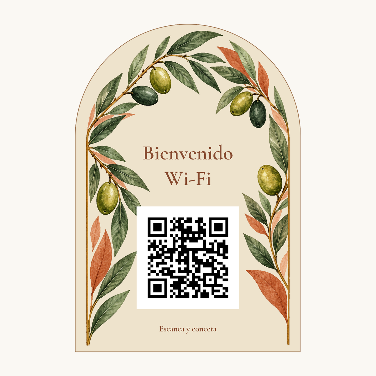 Diseinuaren simulazioa: Wi-Fi QR kodea duen kartel botanikoa · adibidea 1