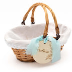 Cesto 20x15x8.5 con 2 asas y tela blanca