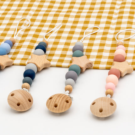 Chupetero Personalizado de Madera y Silicona