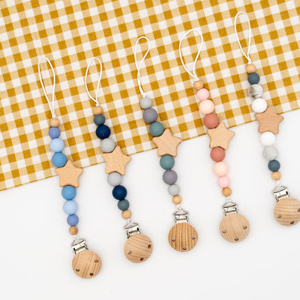 Chupetero Personalizado de Madera y Silicona