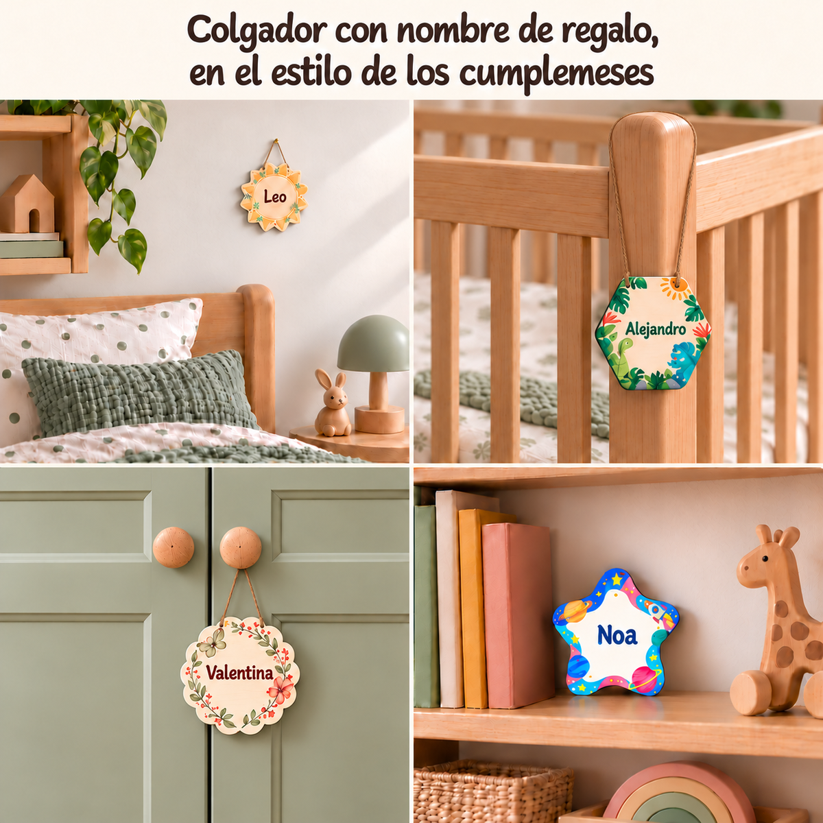 Cumpremeses de madeira personalizados para bebé