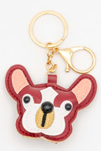 Colgantes para Bolsos de Cuero PU Perro Pug Rojo