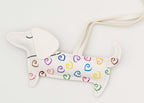 Colgantes para Bolsos de Cuero PU Perro Salchicha Blanco Corazones Color